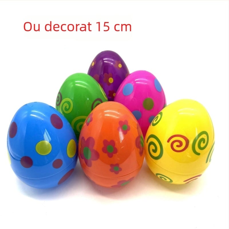 Ouă de Paște, 15 cm, cu modele colorate imprimate, ouă gashapon răsucite