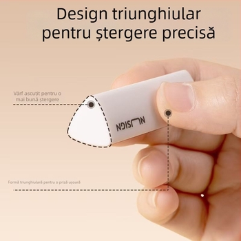 Deli NS151 Radieră triunghiulară cu colectare de praf pentru elevi