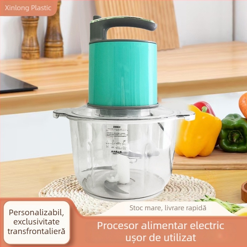 Mașină electrică de tocat carne personalizată, cu capacitate mare pentru uz casnic, tocat carne, mixer, râșniță de ardei iute, râșniță de usturoi, mașină pentru pastă de usturoi