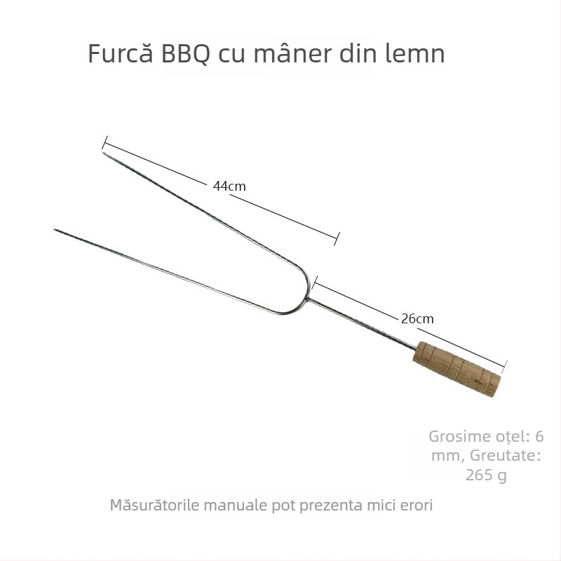 Frigărui din oțel inoxidabil, 60 cm, cu două și trei dinți, pentru uz comercial, pentru coapsă de miel brazilian, pui și iepure