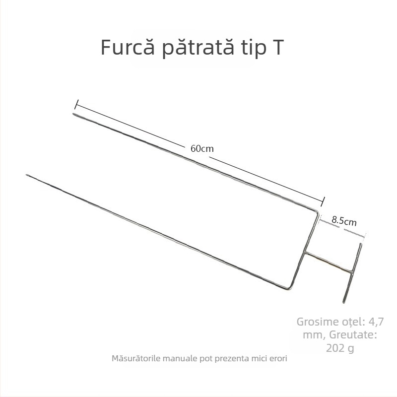 Frigărui din oțel inoxidabil, 60 cm, cu două și trei dinți, pentru uz comercial, pentru coapsă de miel brazilian, pui și iepure