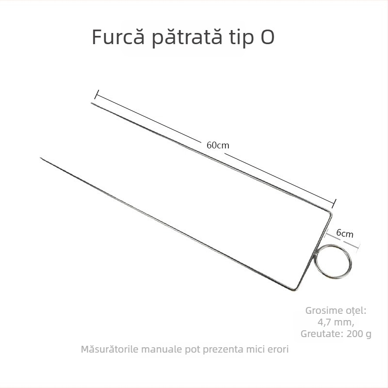 Frigărui din oțel inoxidabil, 60 cm, cu două și trei dinți, pentru uz comercial, pentru coapsă de miel brazilian, pui și iepure