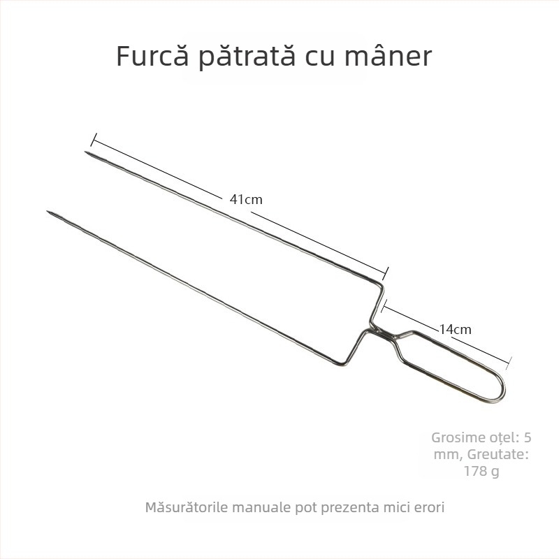 Frigărui din oțel inoxidabil, 60 cm, cu două și trei dinți, pentru uz comercial, pentru coapsă de miel brazilian, pui și iepure