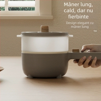 Oală electrică multifuncțională pentru casă sau cămin, compactă, cu vas ceramic emailat, funcții de gătit wok și abur