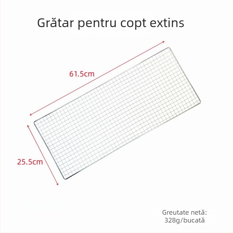 Grilă dreptunghiulară din oțel inoxidabil pentru grătar în aer liber