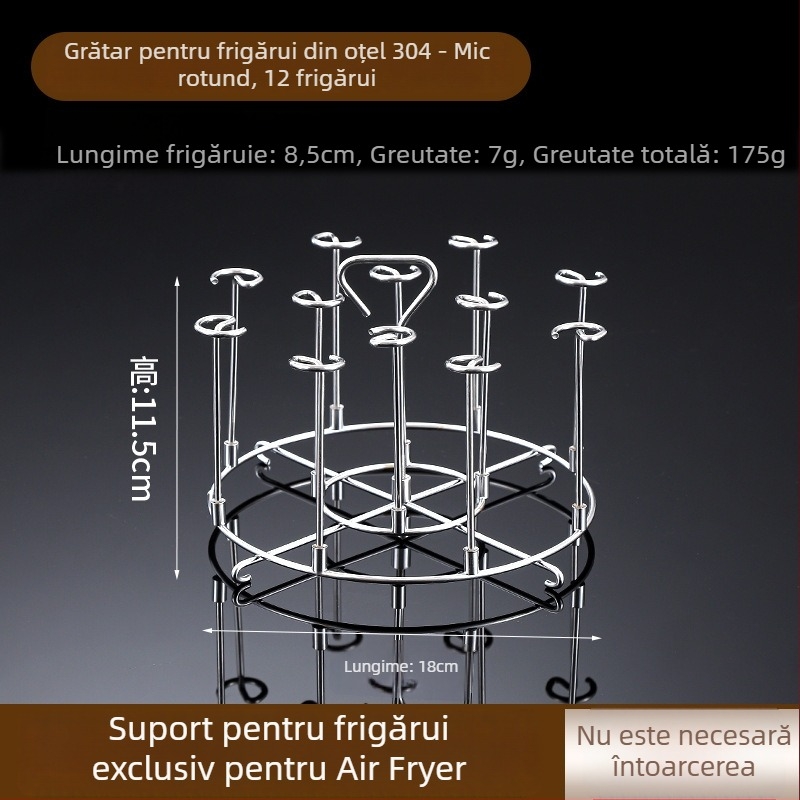 Suport pentru frigărui din oțel inoxidabil 304 pentru grătar și friteuză cu aer, suspensie sau vertical