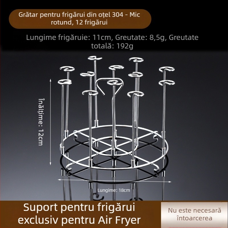 Suport pentru frigărui din oțel inoxidabil 304 pentru grătar și friteuză cu aer, suspensie sau vertical