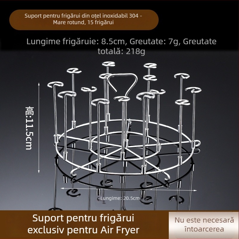 Suport pentru frigărui din oțel inoxidabil 304 pentru grătar și friteuză cu aer, suspensie sau vertical