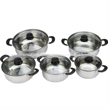 Set de oale din oțel inoxidabil pentru supă, stil american, cinci piese, 16–24 cm, cutie cadou personalizabilă.