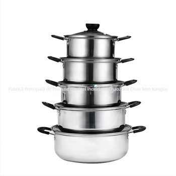 Set de oale din oțel inoxidabil pentru supă, stil american, cinci piese, 16–24 cm, cutie cadou personalizabilă.