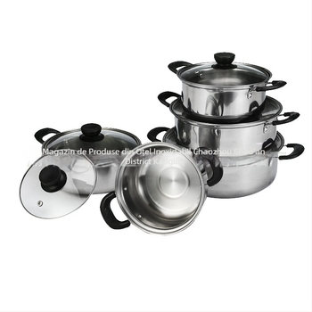 Set de oale din oțel inoxidabil pentru supă, stil american, cinci piese, 16–24 cm, cutie cadou personalizabilă.