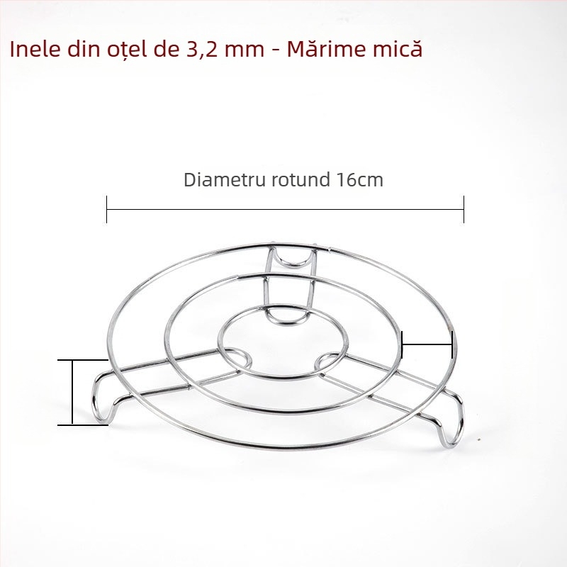 Raft de aburi din oțel inoxidabil 304, cu picioare scurte și mâner, tavă de aburi îngroșată pentru oale sub presiune, multifuncțional pentru uz casnic