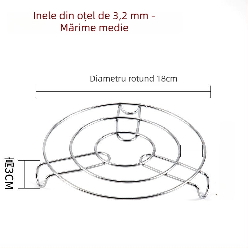 Raft de aburi din oțel inoxidabil 304, cu picioare scurte și mâner, tavă de aburi îngroșată pentru oale sub presiune, multifuncțional pentru uz casnic