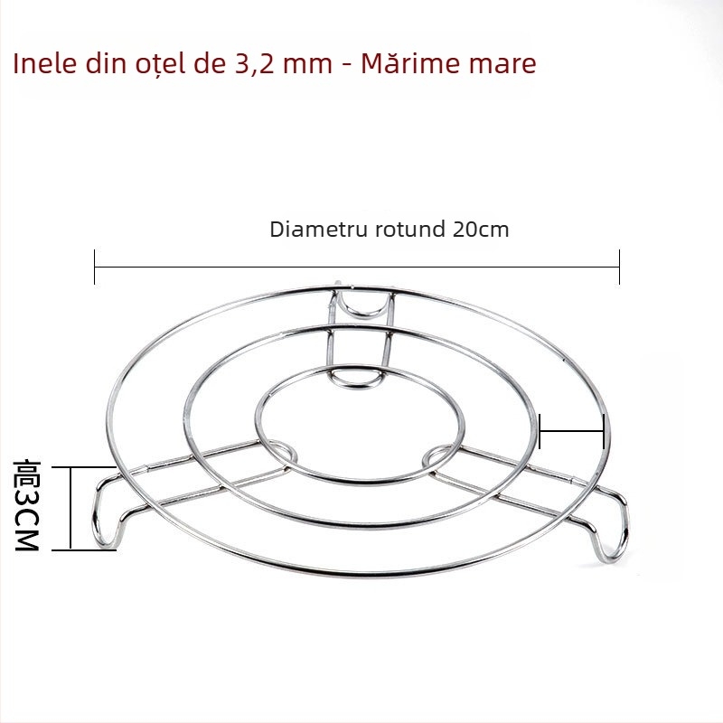 Raft de aburi din oțel inoxidabil 304, cu picioare scurte și mâner, tavă de aburi îngroșată pentru oale sub presiune, multifuncțional pentru uz casnic