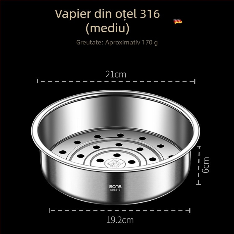 Raft de aburi din oțel inoxidabil 316, cu coș de aburi, plasă de abur și suport înălțat pentru pește