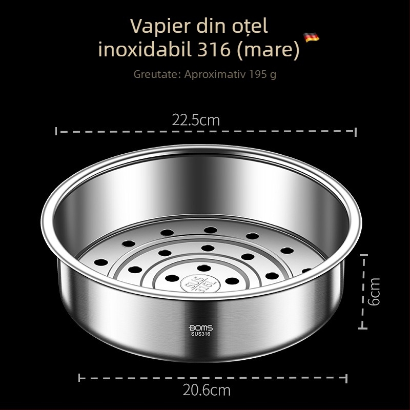 Raft de aburi din oțel inoxidabil 316, cu coș de aburi, plasă de abur și suport înălțat pentru pește