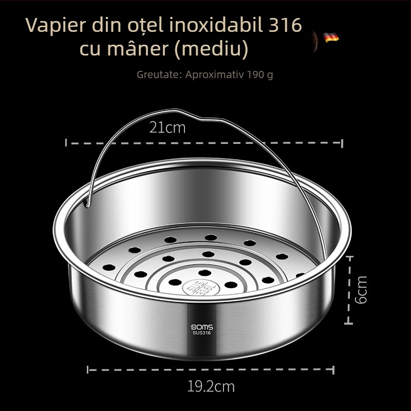 Raft de aburi din oțel inoxidabil 316, cu coș de aburi, plasă de abur și suport înălțat pentru pește