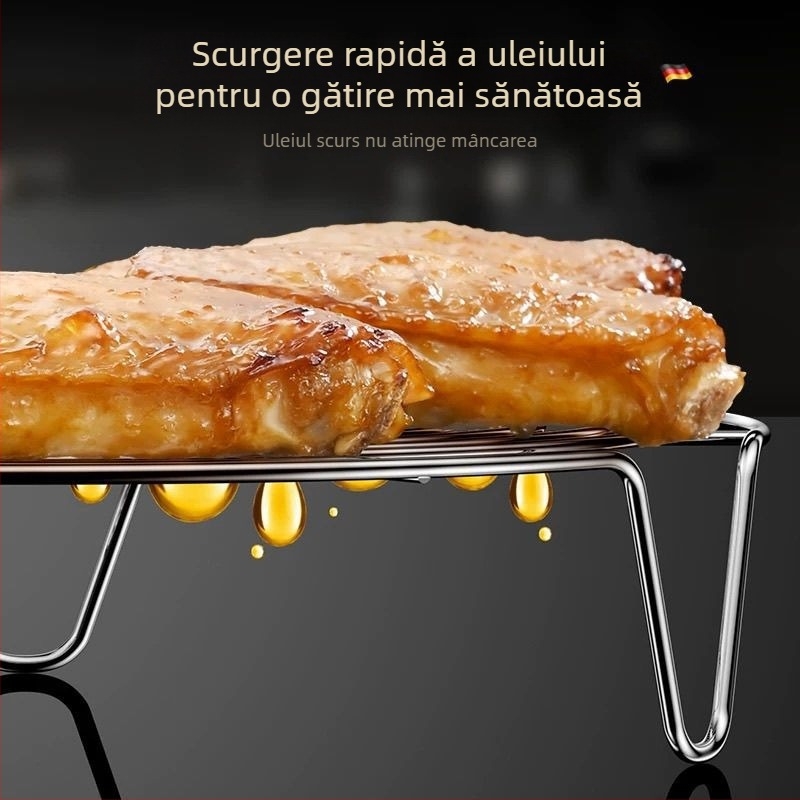 Tavă de aburi din oțel inoxidabil, raft de aburi cu picioare înalte, pentru orez și wok