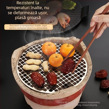 Grilă rotundă din oțel inoxidabil 410, pentru sobe externe, portabilă, plasă groasă pentru cuptor