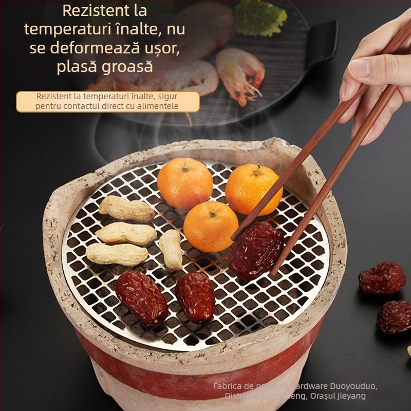 Grilă rotundă din oțel inoxidabil 410, pentru sobe externe, portabilă, plasă groasă pentru cuptor