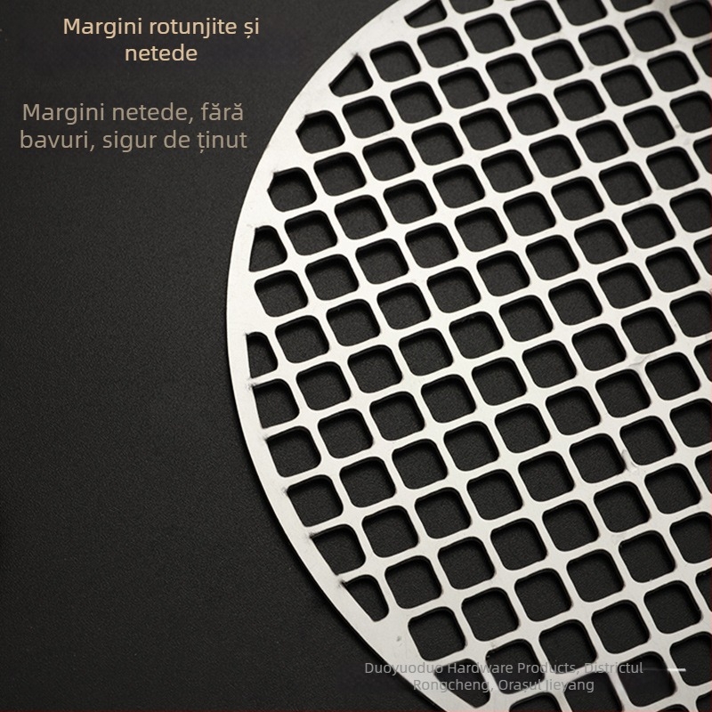 Grilă rotundă din oțel inoxidabil 410, pentru sobe externe, portabilă, plasă groasă pentru cuptor