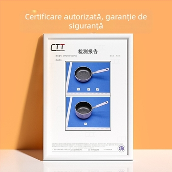 Set Maifan stone: tigaie mini antiaderentă și oală de supă, aluminiu mov, capac din sticlă