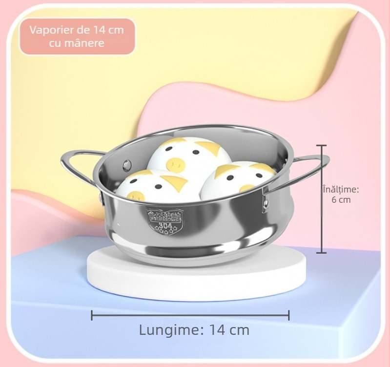 Set Maifan stone: tigaie mini antiaderentă și oală de supă, aluminiu mov, capac din sticlă