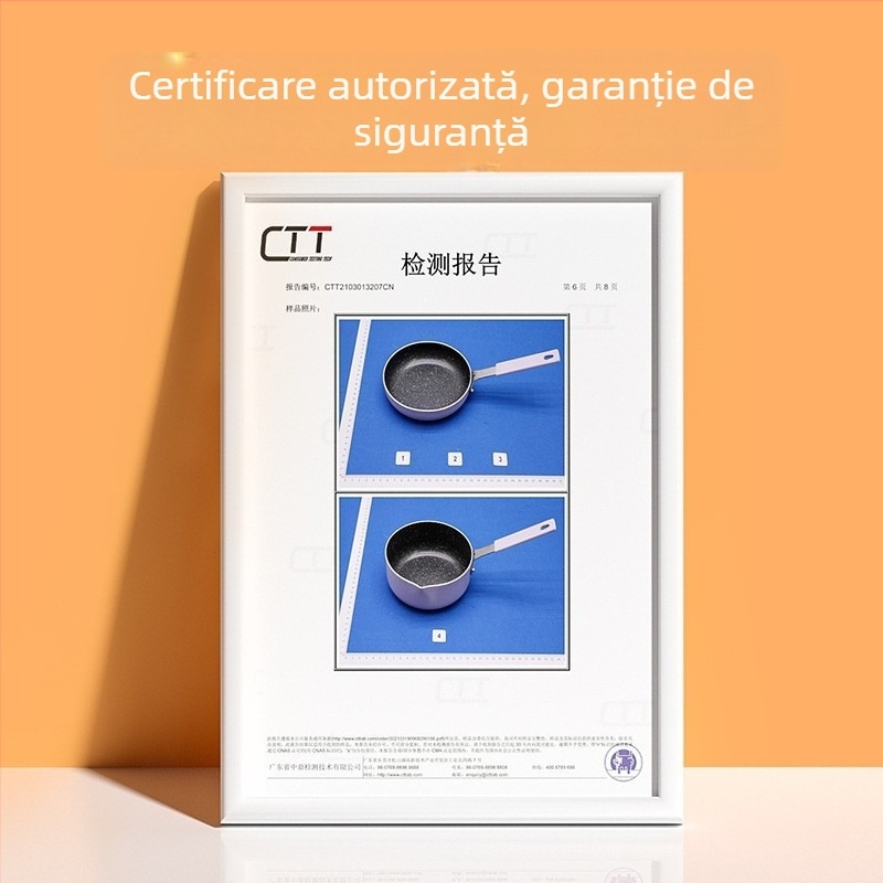 Set Maifan stone: tigaie mini antiaderentă și oală de supă, aluminiu mov, capac din sticlă