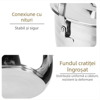 Set de vase pentru exterior — portabil pentru camping, ustensile de bucătărie pentru picnic, tigăi și set complet de plită