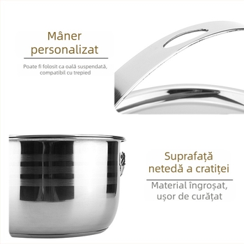 Set de vase pentru exterior — portabil pentru camping, ustensile de bucătărie pentru picnic, tigăi și set complet de plită