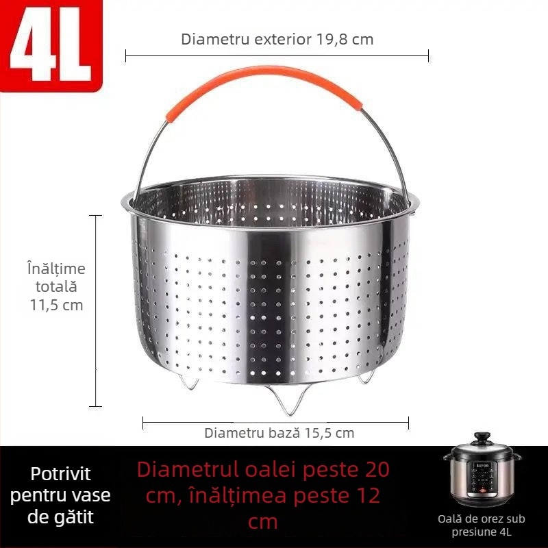 Coș de abur din oțel inoxidabil 316, grilă de abur mai groasă pentru gătit orez — utilizare casnică