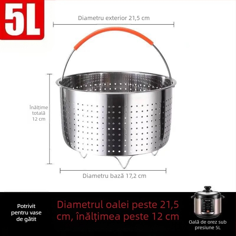 Coș de abur din oțel inoxidabil 316, grilă de abur mai groasă pentru gătit orez — utilizare casnică