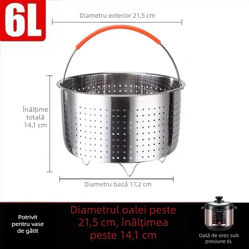 Coș de abur din oțel inoxidabil 316, grilă de abur mai groasă pentru gătit orez — utilizare casnică