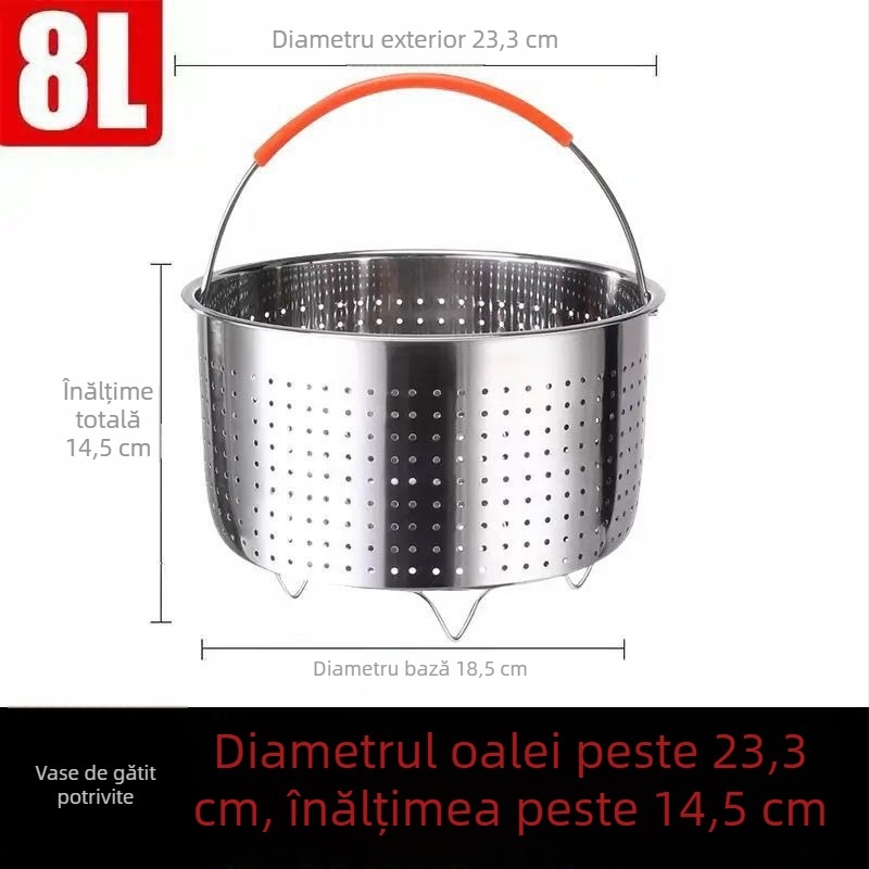 Coș de abur din oțel inoxidabil 316, grilă de abur mai groasă pentru gătit orez — utilizare casnică