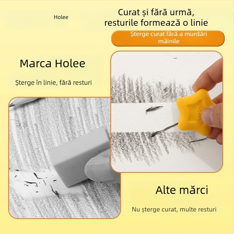 Radieră în formă de stea cu cinci colțuri – ștergere curată, fără reziduuri, pentru copii 6–18 ani, unisex