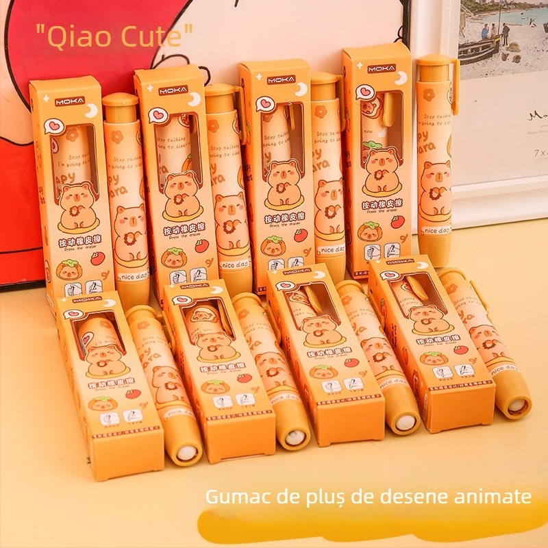 Radieră în formă de capibara, apăsabilă – rechizite școlare pentru copii, ștergere fără urme