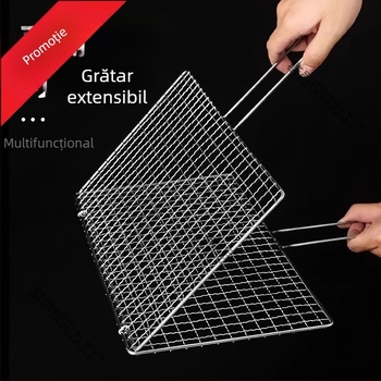 Placă din oțel inoxidabil pentru grătar cu plasă pentru pește, clips de grătar, accesoriu pentru grill, calitate alimentară