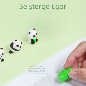 Keqi 6824 Set de gumă Panda – 3D forme Panda, în recipient tip găleată