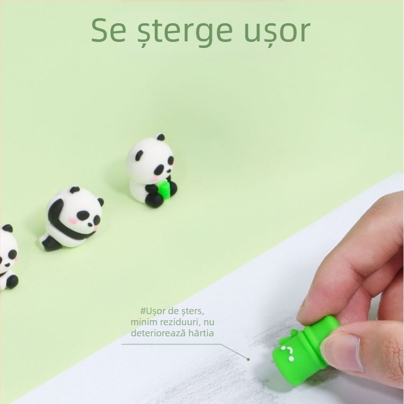 Keqi 6824 Set de gumă Panda – 3D forme Panda, în recipient tip găleată