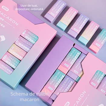 Radieră în stil macaron, multicoloră 4B, pentru elevi, moi și fără urme, set de 20 buc.