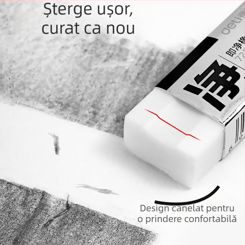 Deli radieră 72256 - praf redus, curată, nu lasă urme, pentru elevi din ciclul primar și copii de grădiniță