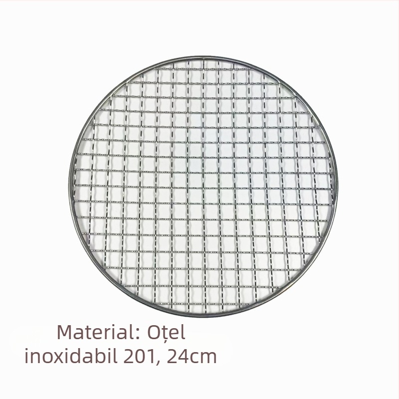 Grătar rotund din oțel inoxidabil pentru grătar cu cărbuni, portabil
