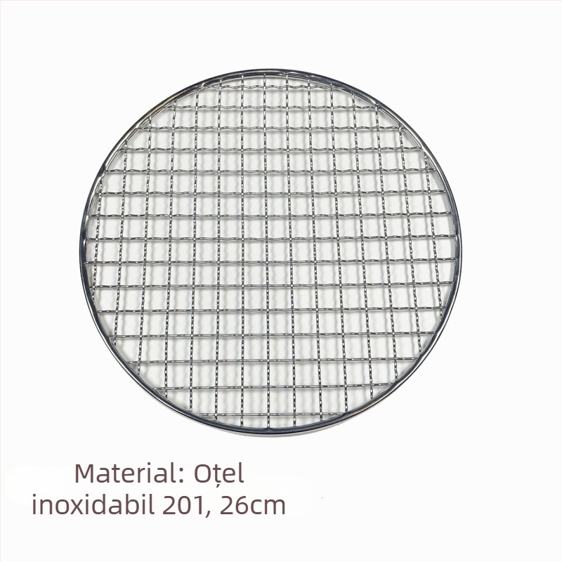 Grătar rotund din oțel inoxidabil pentru grătar cu cărbuni, portabil