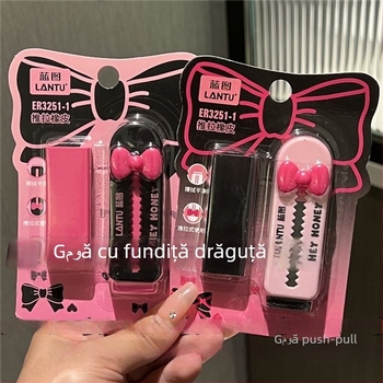 Radieră în formă de fundă inimă, mare, fără scântei, design feminin, șterge uniform