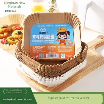 Hârtie de copt pentru air fryer cu covoraș BBQ, hârtie groasă cu acoperire din silicon alimentar, absorbantă de ulei și separatoare de ulei