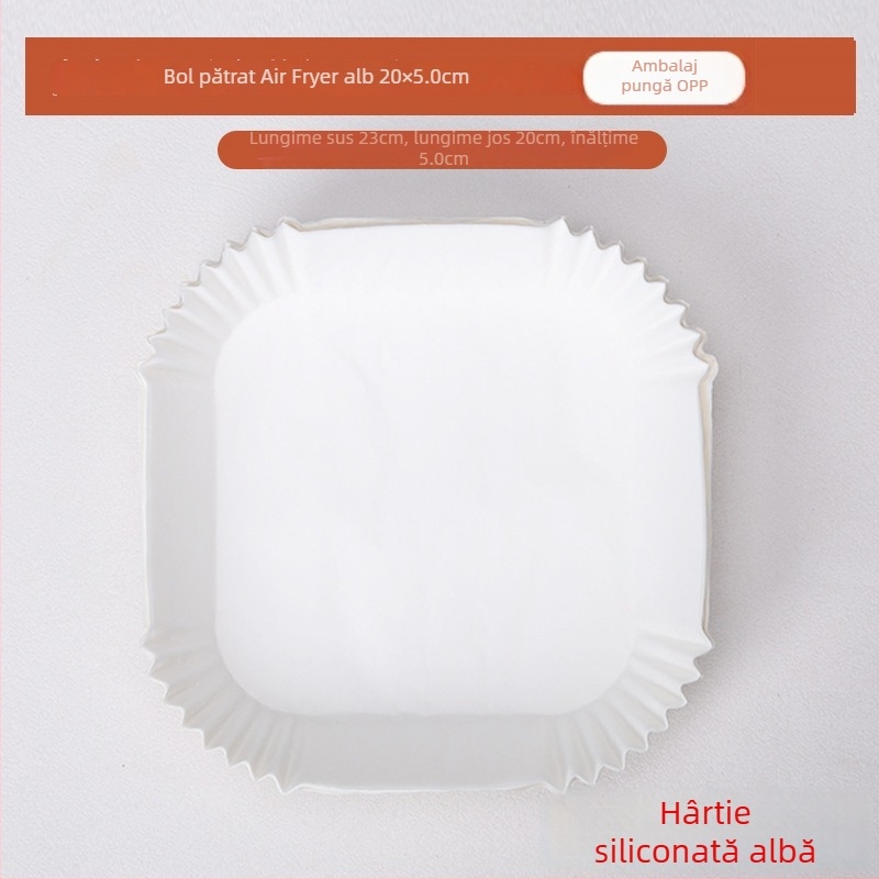 Hârtie de copt pentru air fryer cu covoraș BBQ, hârtie groasă cu acoperire din silicon alimentar, absorbantă de ulei și separatoare de ulei