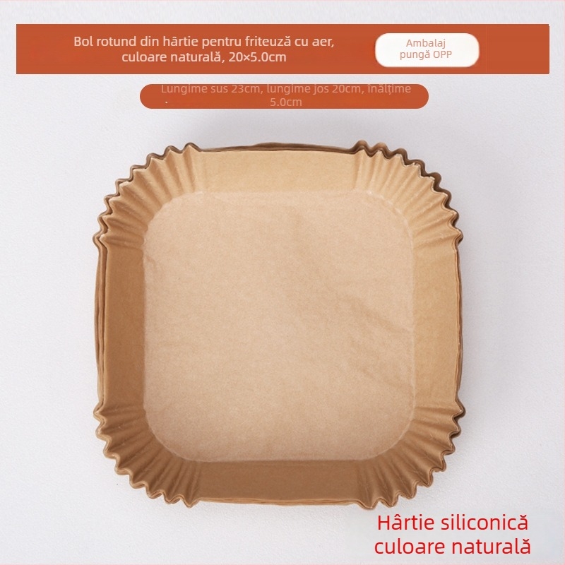 Hârtie de copt pentru air fryer cu covoraș BBQ, hârtie groasă cu acoperire din silicon alimentar, absorbantă de ulei și separatoare de ulei