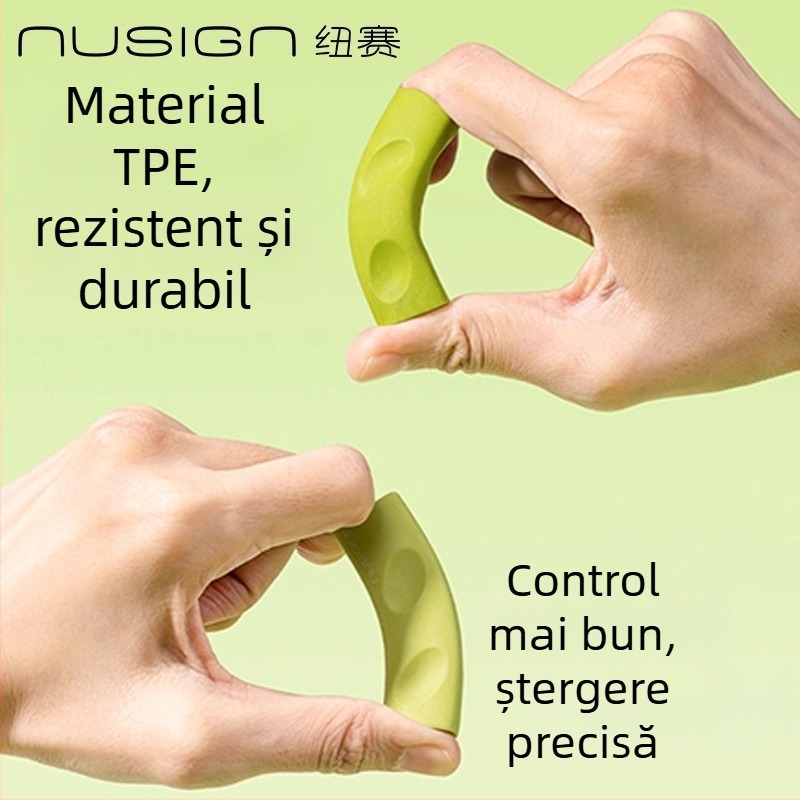 Deli Ns799 Radieră triunghiulară verde cu colector de rumegușuri