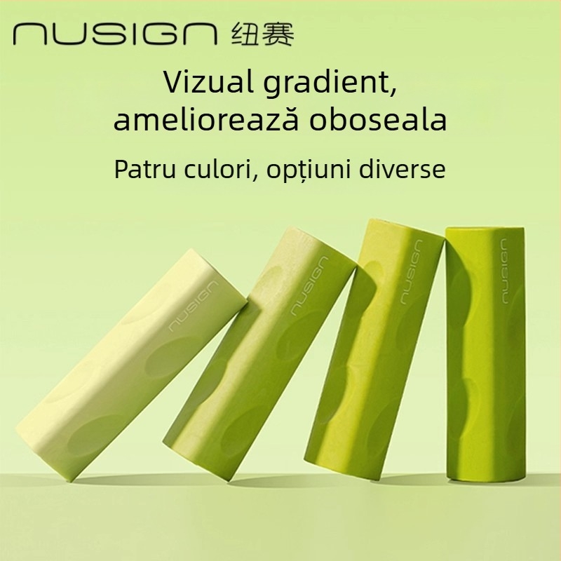 Deli Ns799 Radieră triunghiulară verde cu colector de rumegușuri