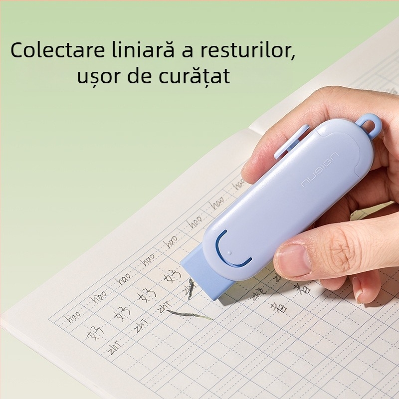 Deli Ns039 Radieră Push-Pull — Fără firimituri, Super curată, Pentru elevi de primar și grădiniță, fără urme